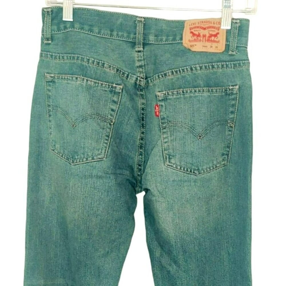 Levis 505 Boys Straight Leg Blue Denim Jeans - Size 16 (28x28) - Picture 4 of 5